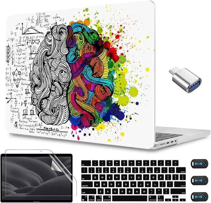 CISSOOK Creative Brain Hard Shell Case for MacBook Pro 14 inch Case 2024 2023 2022 2021 Release A3401 A3112 A3185 A2992 A2918 A2779 A2442, Brain Cover for MacBook Pro 14 M1 M2 M3 M4 Pro/Max Chip