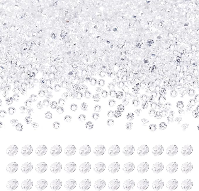 Fashewelry 1000Pcs Crystal Clear Cubic Zirconia Faceted Rhinestone Cabochons 2mm Mini Pointed Back Diamante Gems for Nail Art Craft Replacing Jewelry