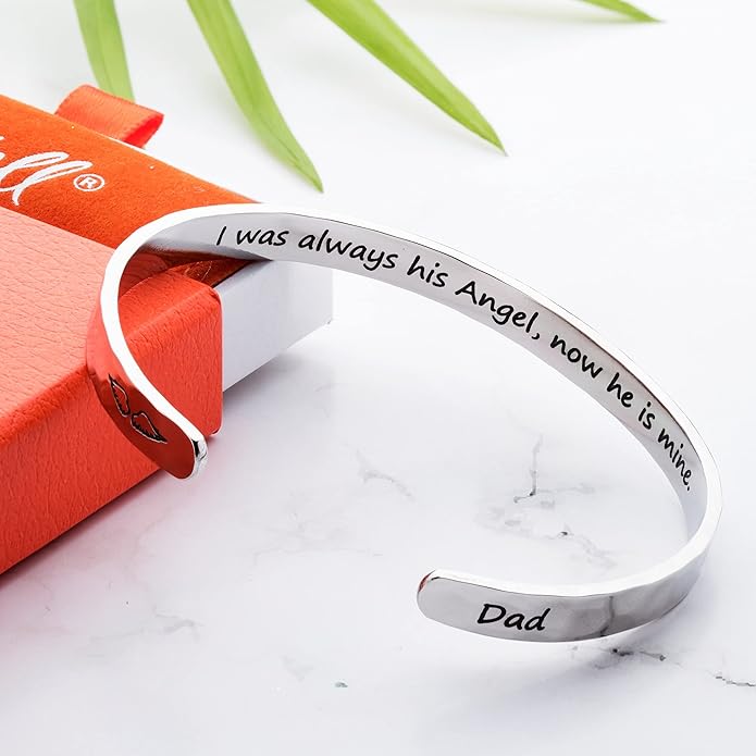 Carviell Engraved Cuff Bracelets for Women – Inspirational, Friendship, Love, Mom, Daughter, Sister, Christian, Graduation, Memorial & Wedding Gifts – 80+ Phrases – Stainless Steel, Gift-Ready