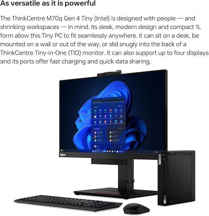 Lenovo ThinkCentre M70q Tiny 1L Business Desktop Computer, 12th Gen Intel Hexa-Core i5-12500T (Beat i7-11700T), 64GB DDR4 RAM, 1TB PCIe SSD, WiFi 6, Bluetooth 5.1, Windows 11 Pro