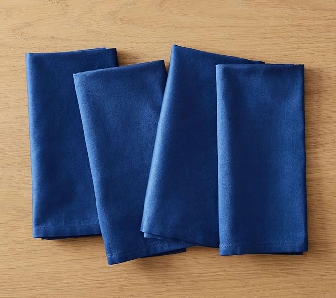 TARAN LIVING Easter Gift Napkin Ultra Soft Durable Washable Mitered Corners Cotton Dinner Napkins Reusable Best for Gift All Occasions - Blue, Set of 12 18x18 Inch