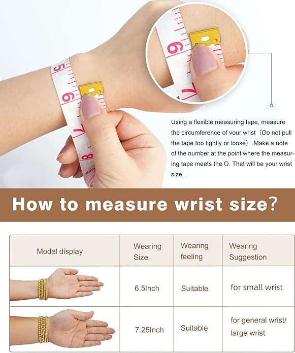 Howoo Gold Bracelets for Women Beaded Initial Bracelet Stack Dainty Heart Stretch Gold Charm Bracelet Jewelry for Women Trendy