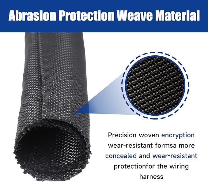 Automotive Wire Sheathing Split Wire Loom Braided Mesh Woven Cable Sleeve for Wires/Cable Cord Protector (5/16" - 22 Feet)