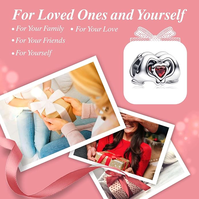 Cute Fashion Heart Charms,S925 Sterling Silver Charm,Bead for Bracelets and Necklaces,For Women Jewelry Present