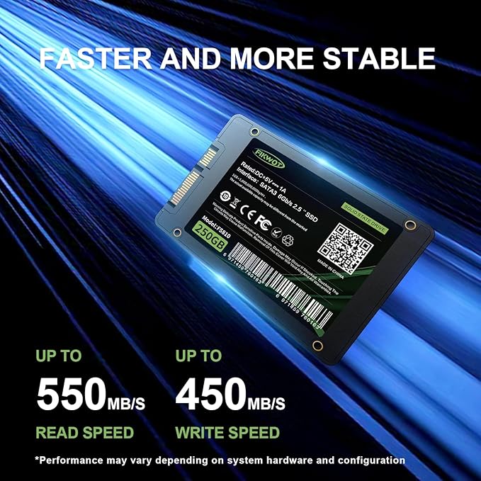 FS810 250GB SSD, 2.5" SSD SATA III 6Gb/s, Solid State Drives, Up to 560MB/s, 3D NAND TLC Flash, Internal SSD for Desktops and Laptops(Black)