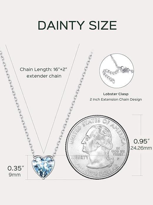 ChicSilver 925 Sterling Silver 12 Months Sparkling Round Cut Created Birthstone Pendant Necklace, 16 Inch Rolo Chain
