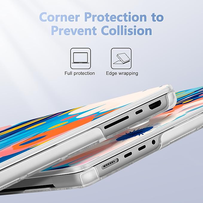 for MacBook Pro 16 inch Case 2021 2022 2023 2024 Release A3186 A3403 M4 A2991 M3 A2780 M2 A2485 M1 Pro/Max, Hard Shell Case with Screen Protector & Keyboard Cover, Ornament
