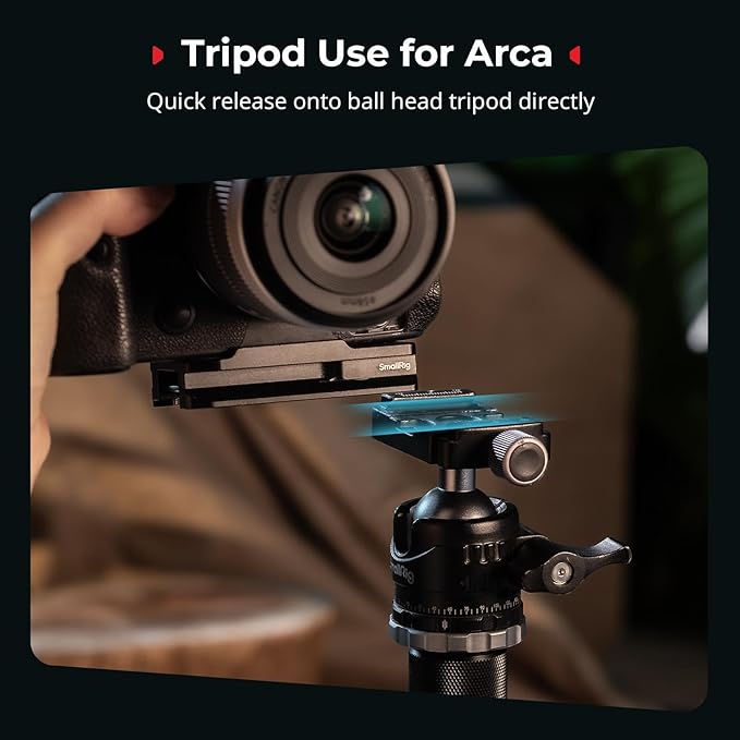 SmallRig Mount Plate for AirTag, Quick Release Camera Mount Baseplate for Arca-Type, Built-in EVA Pad, 1/4"-20 Screws, for Canon EOS R5 / R5 C / R5 Mark II / R6 / R7 / R10 - MD5424