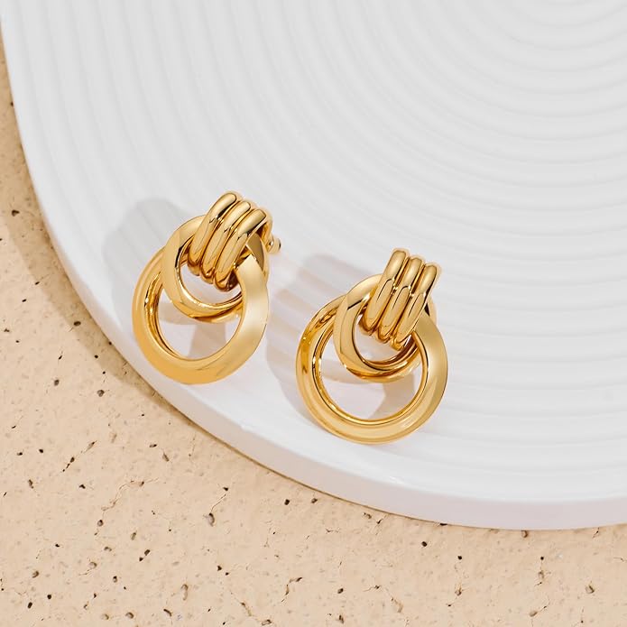 Gold Geometric Drop Dangle Earrings for Women Long Link Dangle Earrings Jewelry Gift