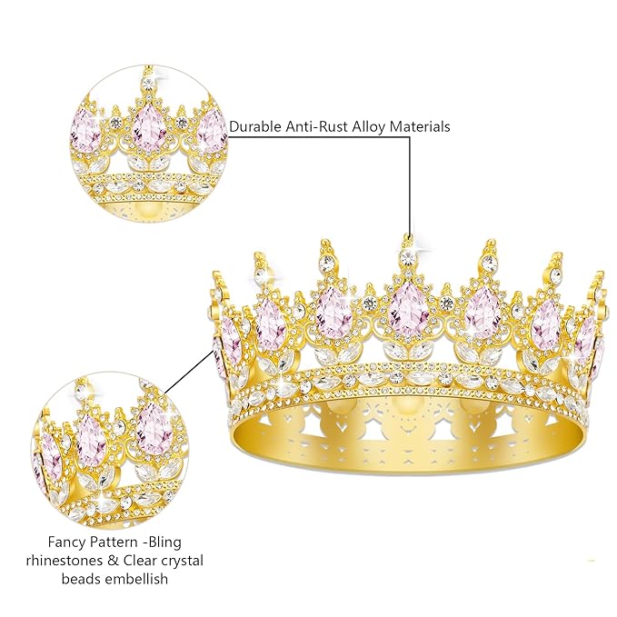 Queen Crown Birthday Crowns for Women, Birthday Girl Sash, Birthday Tiara for Women Set, Princess Rhinestone Birthday Girl Headband Birthday Gifts for Women, Sweet Happy Accessories