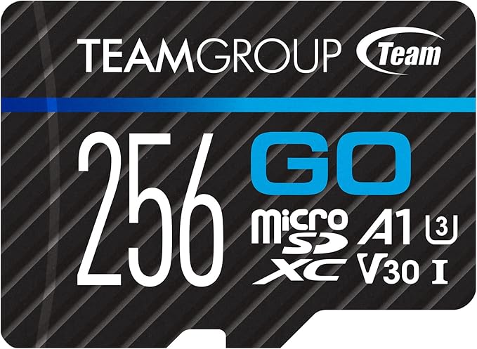 TEAMGROUP GO Card 256GB Micro SDXC UHS-I U3 V30 4K for GoPro & Action Cameras High Speed Flash Memory Card for Outdoor, Sports, 4K Shooting TGUSDX256GU302