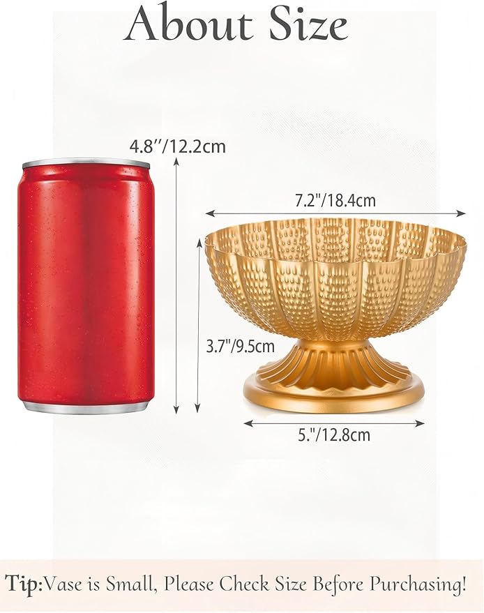 Gold Vase Centerpieces for Table: Gold Flower Vase for Wedding Centerpieces 2 Packs Mini Sized Flower Stand Arrangement Bulk for Party Event Engagement Celebration
