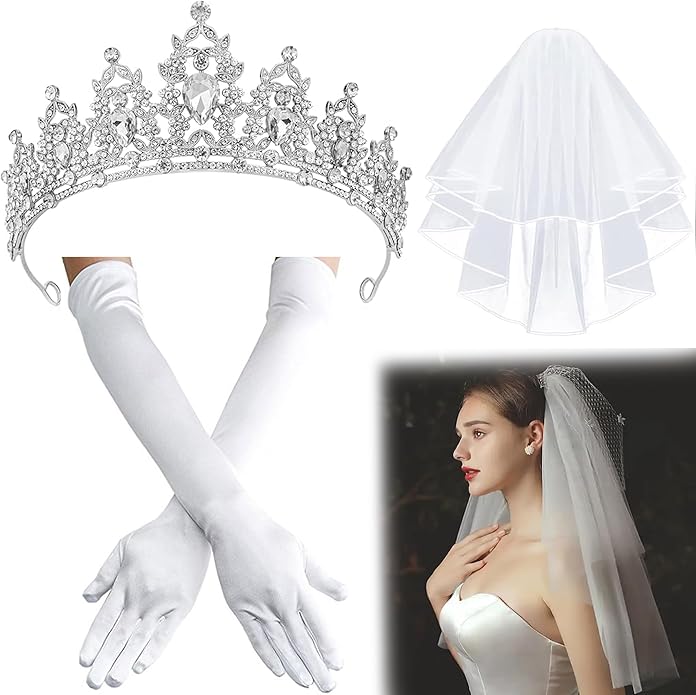 Crystal Tiaras & Crowns for Women, Bride Royal Queen Headband Princess Headpieces for Birthday Cake Crown & Prom Pageant Party