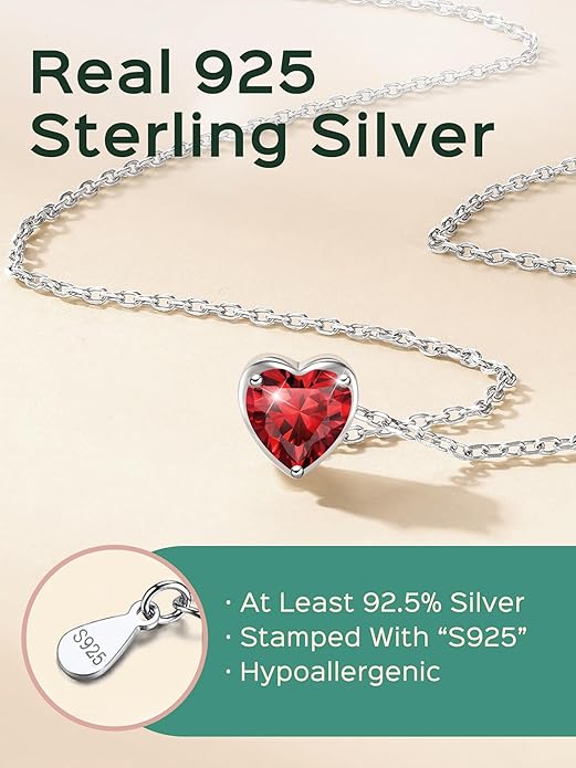 ChicSilver 925 Sterling Silver 12 Months Sparkling Round Cut Created Birthstone Pendant Necklace, 16 Inch Rolo Chain