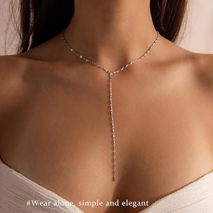 3PCS Gold Necklaces for Women,Chunky Statement Gold Plated Necklace Stack Layered Sterling Silver Herringbone Chains for Women Dainty Trendy Silver Chains Stacked Jewelry Gifts