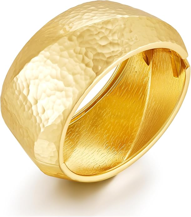 Statement Golden Matte Bracelet for women Minimalist Chunky Brushed Bangle Bracelet Vintage Thick Wide Cuff bracelet Gold Plated Open Cuff Geometric Bracelet