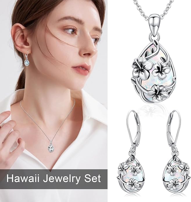 JUSTKIDSTOY Moonstone Necklace 925 Sterling Silver Teardrop Pendant Necklace Jewelry Gifts for Women Girls