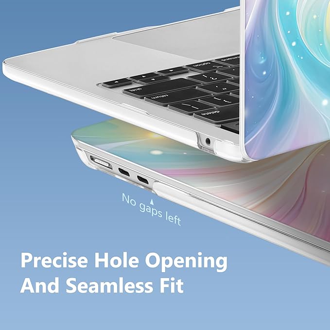 Mektron Compatible with M4 MacBook Air 15 inch Case 2025 A3241 2024 2023 M3 A3114 A2941 M2 Liquid Retina Display Touch ID, Plastic Hard Case & Keyboard Skin & Screen Protector - Colors Swirls