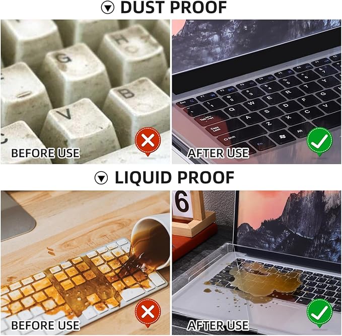 Veemoon Computer Acrylic Keyboard Cover Clear Mechanical Keyboard Dust Cover Computer Transparent Protector Protective Case 15.6inch Laptop Mouse