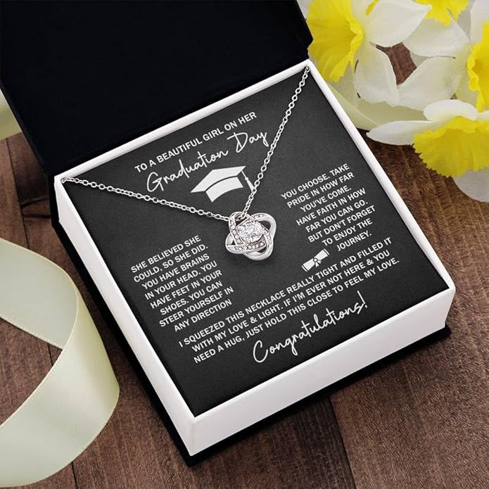 2025 Graduation Gifts for Her | Inspirational Graduation Necklace with Message Card & Gift Box | Jewelry for Women, Daughter, Girlfriend, Sister, Classmate | High School & College Grad Gift