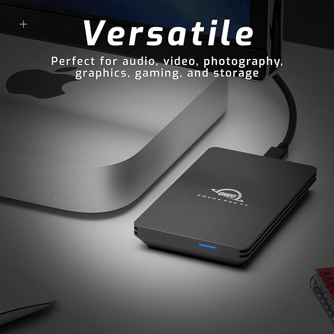 OWC 2TB Envoy Pro FX Portable Rugged External NVMe M.2 SSD Drive Thunderbolt 3, USB3.2 USB-C, up to 2800MB/s speeds, Drop/Shock Resistant Compatible with Mac and PC