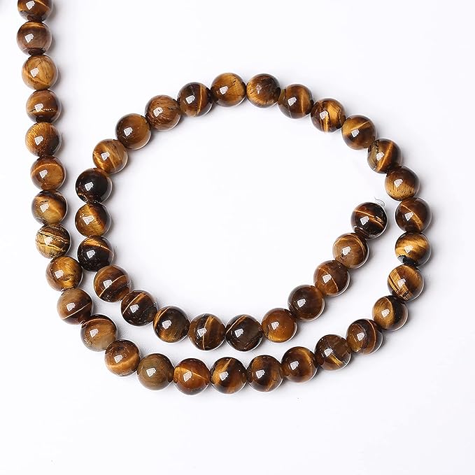 Natural Yellow Tiger Eye Stone Beads Semi Gemstone Round Loose Beads for Jewelry Making 12MM 32PCS 15" DIY Bracelet Necklace Earrings