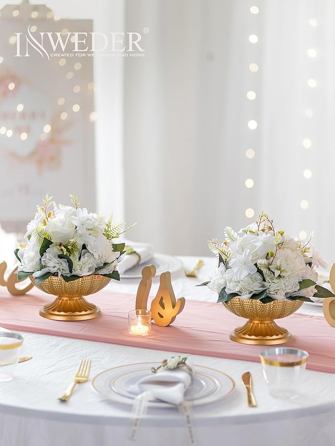 Gold Vase Centerpieces for Table: Gold Flower Vase for Wedding Centerpieces 10 Packs Mini Sized Flower Stand Arrangement Bulk for Party Event Engagement Celebration