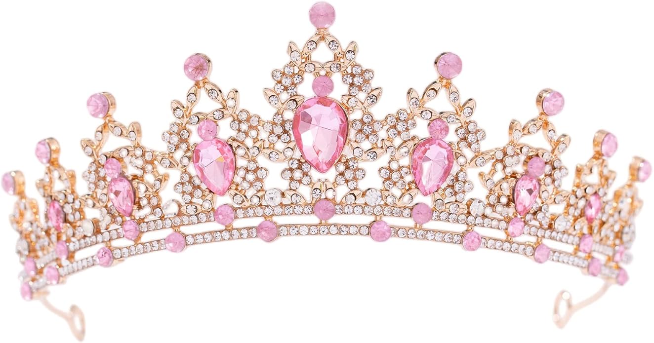 FORSEVEN Crystal Tiaras for Women, Wedding Tiaras and Crowns for Women Tiaras for Birthday Party Princess Crown Hair Accessories Bride Rhinestone Halloween Decorations Headband