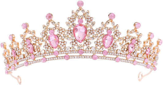 FORSEVEN Crystal Tiaras for Women, Wedding Tiaras and Crowns for Women Tiaras for Birthday Party Princess Crown Hair Accessories Bride Rhinestone Halloween Decorations Headband