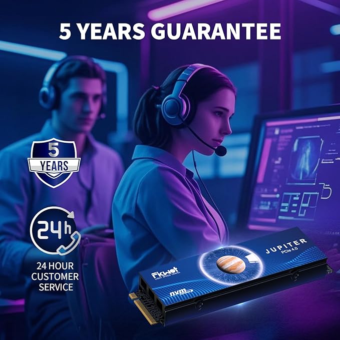 FX910 2TB M.2 NVMe SSD for PS5&PC, PCIe Gen4 2280 Gaming SSD with Heatsink, Up to 7300MB/s, Internal Solid State Drive