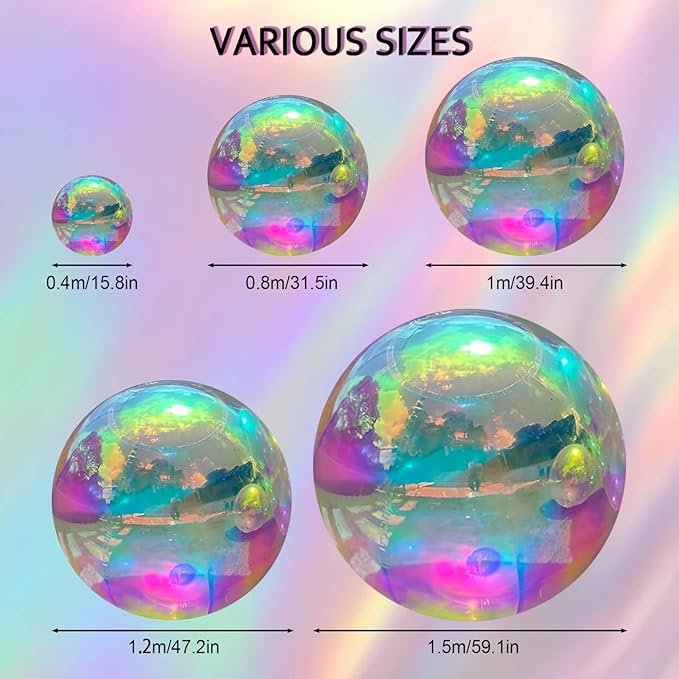 Inflatable Mirror Ball Set, 6-Piece Airtight Large Hanging & Standing Inflatable Disco Disco with 1200W Electric Pump for Party, Wedding, Pool, Events