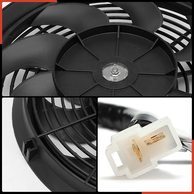 A-Premium 12'' 12 inch Slim Fan Pull Universal Electric Radiator Cooling Fan Assembly, 12V 80W with Mount Kit