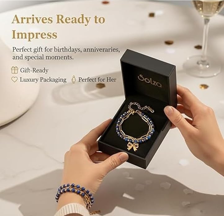 Solza Gold Plated Bracelet for Women – Adjustable Chain Bracelet, Stylish Fashion Jewelry, Non-Tarnish Charm and Rope Design, Elegant Everyday Accessory