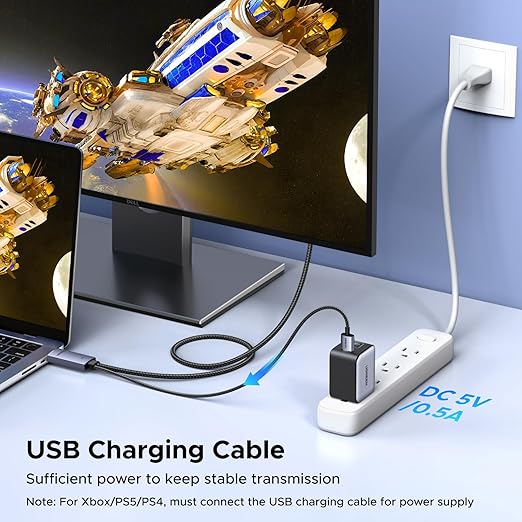 UGREEN 4K@60Hz Bidirectional HDMI to Displayport Cable Male to Male Adapter DP 1.2, HDCP 2.2, HDMI 1.4 4K@30Hz with USB Powered Compatible with Laptops, PC, Switch 2/PS5/Xbox/AMD/NVIDIA/Monitor, 6.6FT