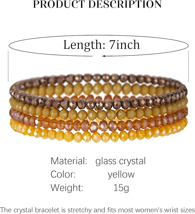 Noessla Beaded Boho Stretch Bracelet Colorful Stackable Crystal Beads Bracelets Trendy Costume Jewelry Mothers Day Gifts for Women