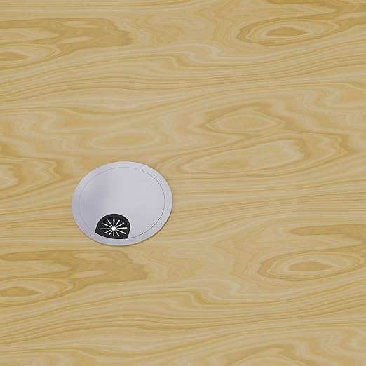 Desk Grommet 2-1/8 Inch 53mm, Zinc Alloy Computer Desk Wire Hole Cover, Office Desktop Cord Cable Hole Metal Ring, Silver Tone