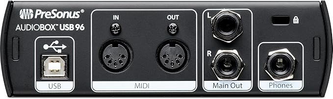 PreSonus AudioBox USB 96 Bundle — USB Audio Interface, XLR Interface for Guitar, Device for PC & Mac, Complete Recording Package with Studio One Pro, Music Production, Home Studio