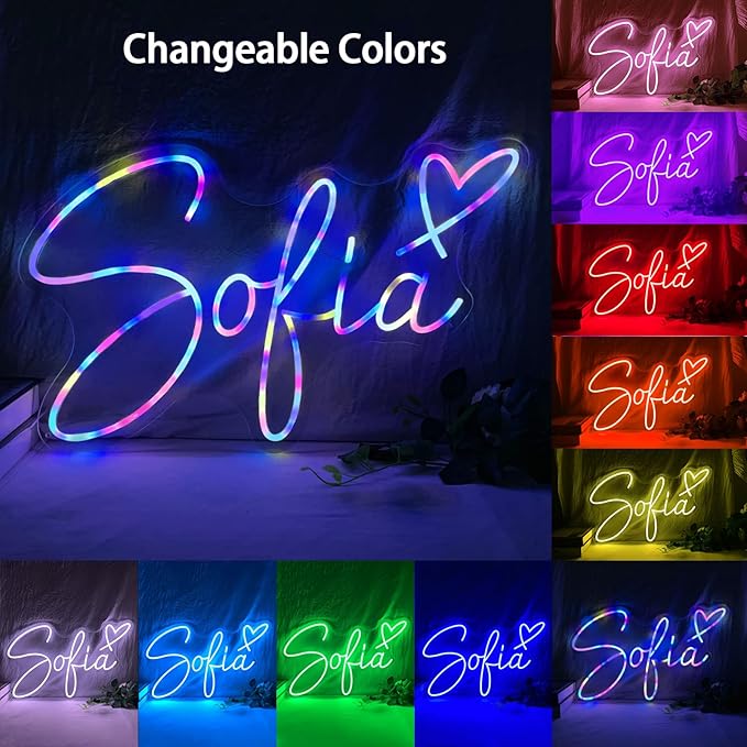 Custom Neon Signs,Customizable Neon Sign Colorful for Wall Decor Personalized Large Neon Sign for Wedding Birthday Party Gifts Bar Shop Business Neon Name Signs