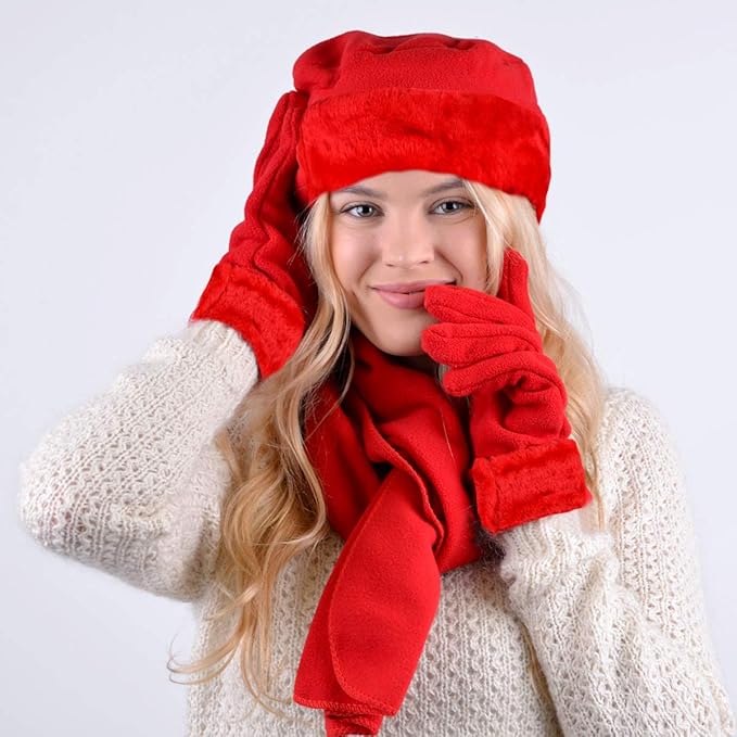boxed-gifts Women's Warm Fleece Winter - Women's Hat and Glove Set + Hats Gloves Scarves for Women