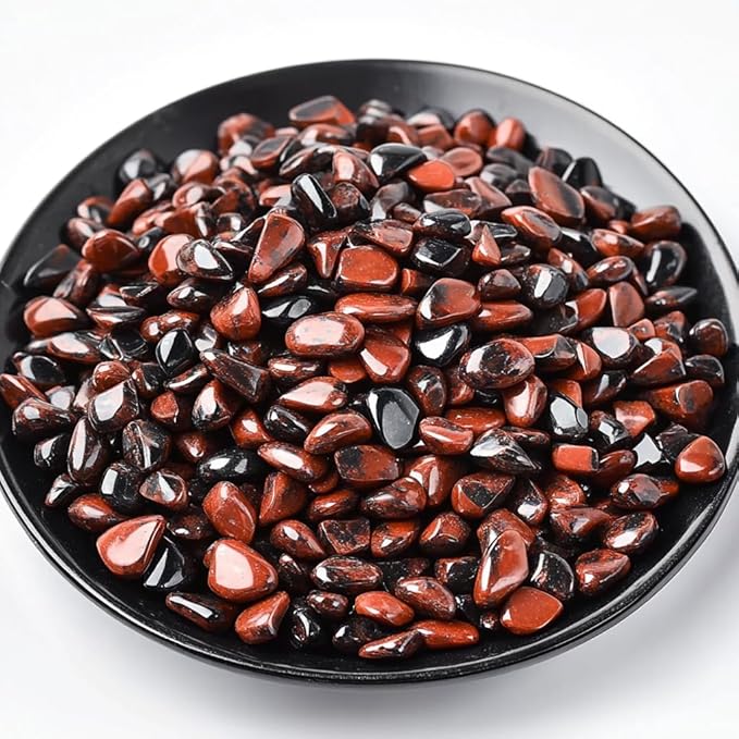 Polished Mahogany Obsidian Crystal Chips 200 Pcs - 0.3" 10 oz Tumbled Stone Chips Crushed Sea Glass Stones Healing Reiki Crystal Making Home Decoration