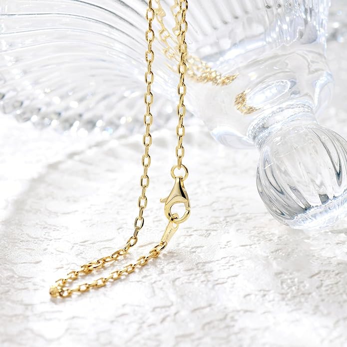 BEAYEG 14K Gold Chain Necklace for Women, Solid Chain Necklace, Hypoallergenic Durable Everyday Gold Jewelry Gift Ready (Length, 20inchs,Diameter1.6mm/1.8mm/2mm