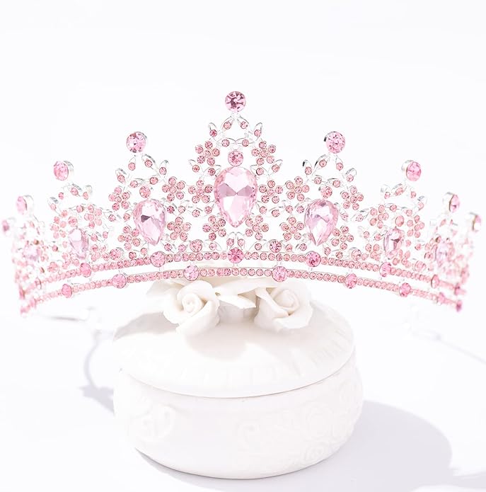 FORSEVEN Crystal Tiaras for Women, Wedding Tiaras and Crowns for Women Tiaras for Birthday Party Princess Crown Hair Accessories Bride Rhinestone Halloween Decorations Headband