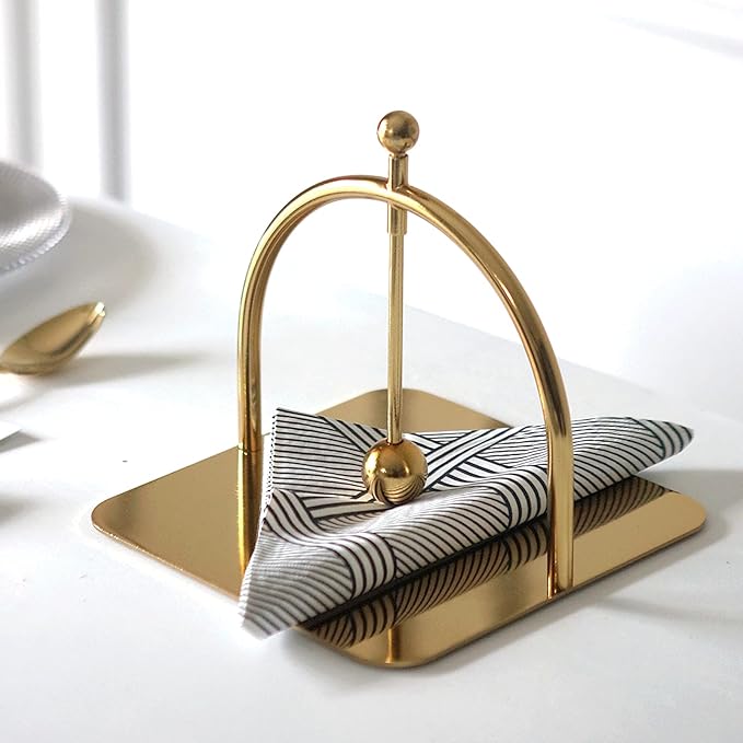 Alloy Napkin Holder - Modern Style Luxury Napkin Holder for Tables, Dining, Picnic, Home Decor, Celebration Party (Metal)