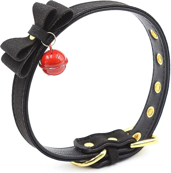 Bell Choker Collar Necklace Lolita Bow Collar Cat Kitty Velvet Necklace