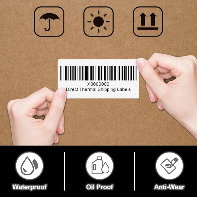 CLASSY 2" x 1" Direct Thermal Labels, 13000 Self-Adhesive Barcode Labels,Compatible with Rollo, Zebra Label Printers.