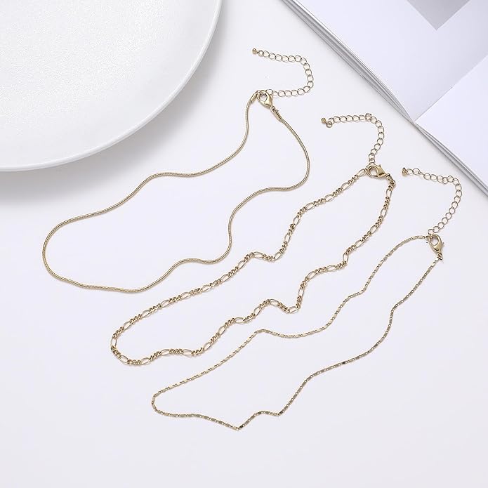 wgoud Gold Necklace for Women Waterproof,14K Real Gold Plated Herringbone Choker Necklace for Women Trendy, Dainty Gold Chain Necklaces Stack,Simple Layered Gold Necklaces for Women Jewelry Gifts