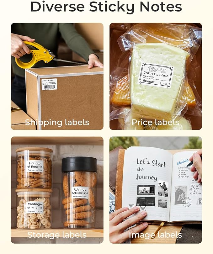 Phomemo M110 Label Maker - Label Maker Machine with Tape Portable Bluetooth Barcode Label Printer for Small Business, Address, Logo, Clothing, Mailing, with 40x30mm Label, Black