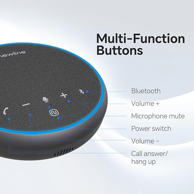 N newline Conference Speaker and Microphone, 360 Voice Pickup, AI Noise Reduction, Dual Connectivity, USB C Conference Room Speaker for Meetings, NewPie