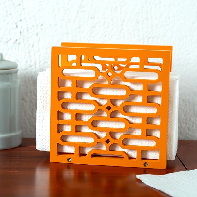 Handmade Vintage Star Napkin Holder - Mid-Century Modern Atomic Elliptical Geometric Kitchen Decor - Farmhouse Wood Upright Table Napkin Stand - Unique 1960s 50s Retro Gift