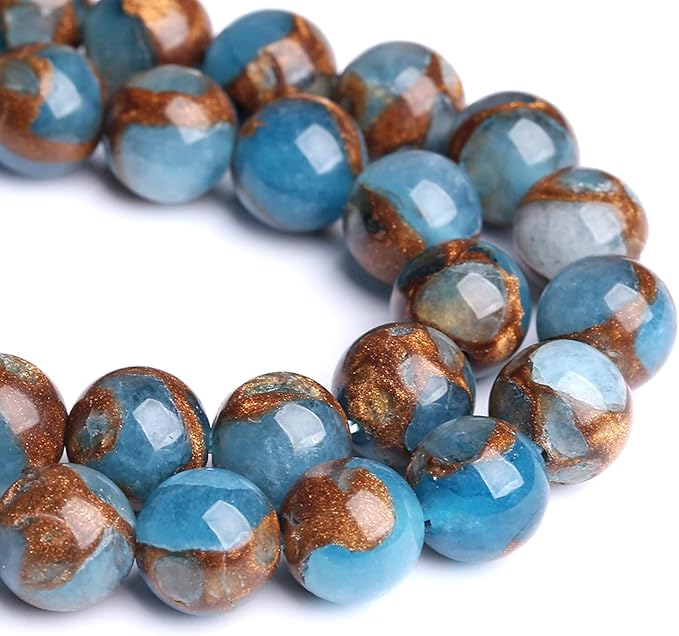 8MM 45PCS Lake Blue Cloisonne Craft Spacer Loose Beads for Jewelry Making DIY Bracelet